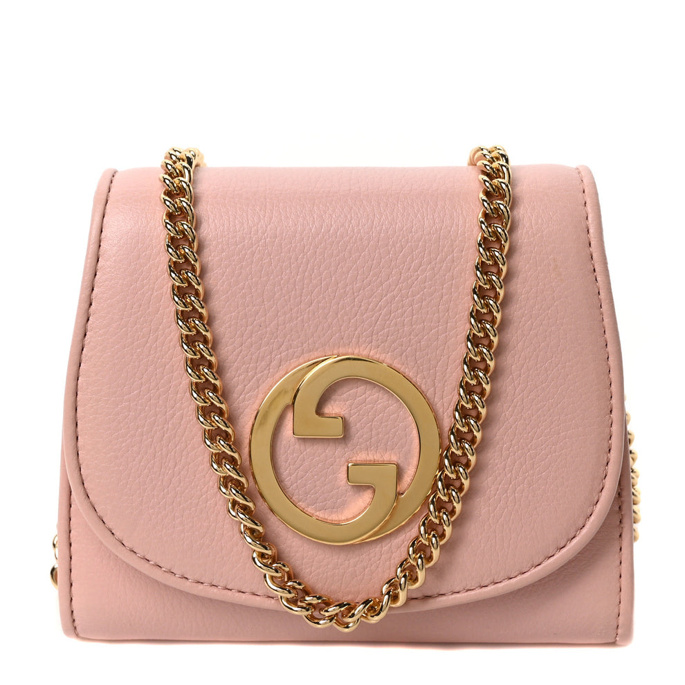 Roxy Calfskin Medium Blondie Chain Wallet Powder Pink