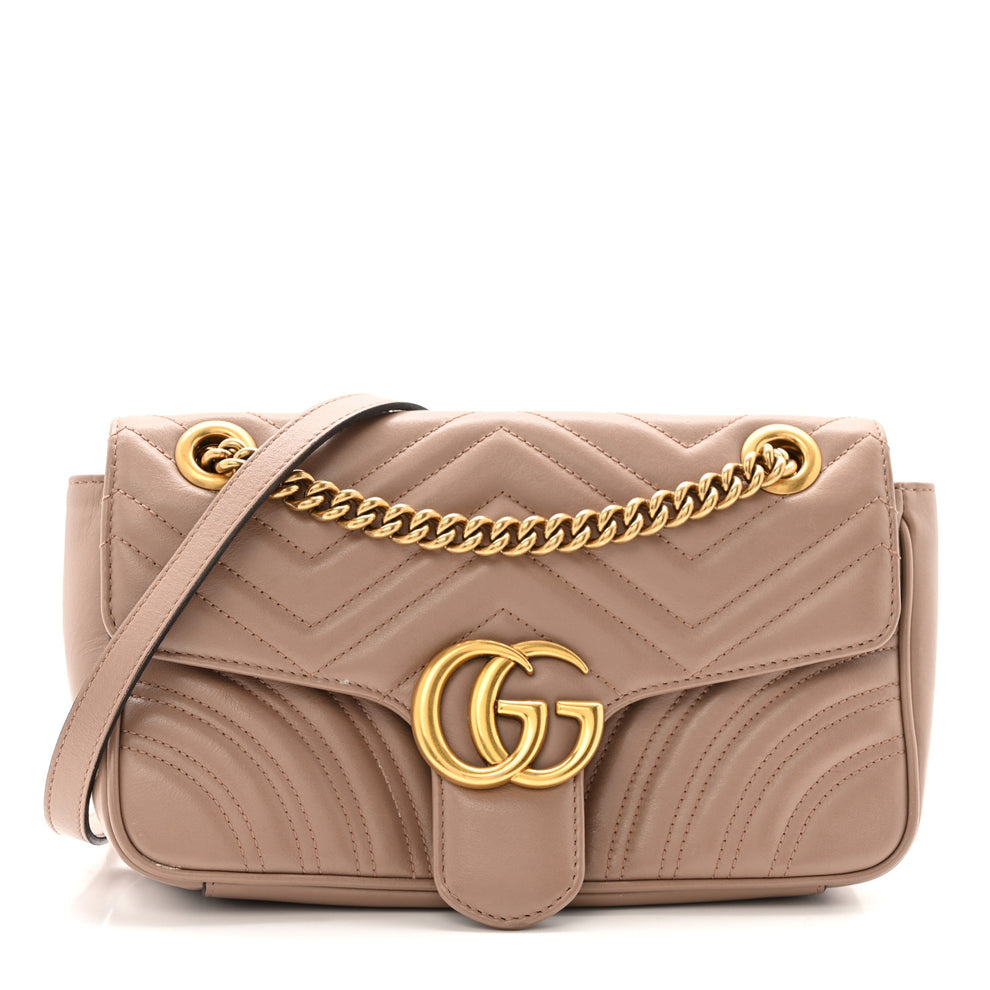 Calfskin Matelasse Small GG Marmont Shoulder Bag Porcelain Rose