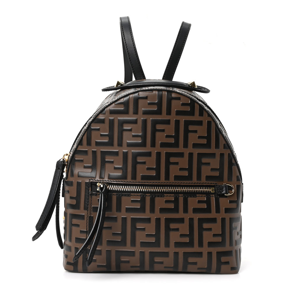 Vitello Bi-Color FF 1974 Embossed Mini Backpack Maya Black