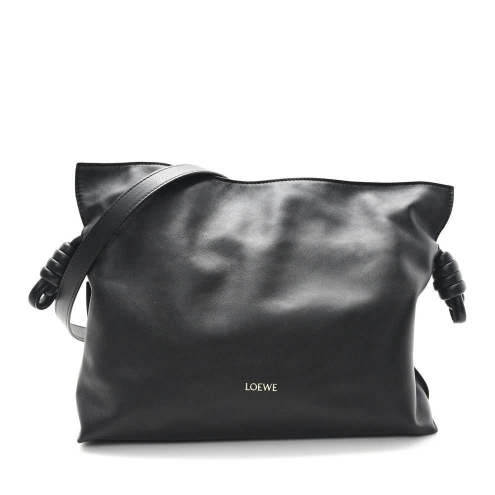 Nappa Flamenco Knot Clutch Black