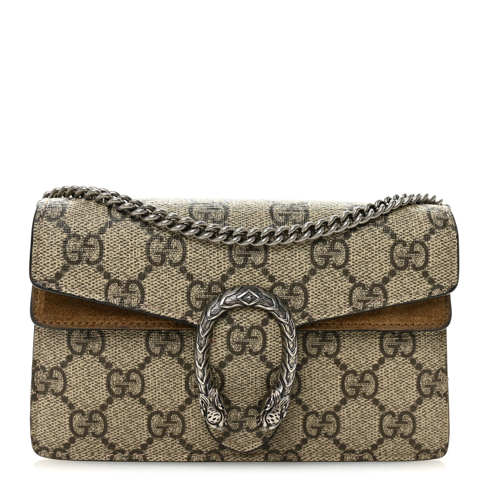 GG Supreme Monogram Super Mini Dionysus Shoulder Bag Taupe