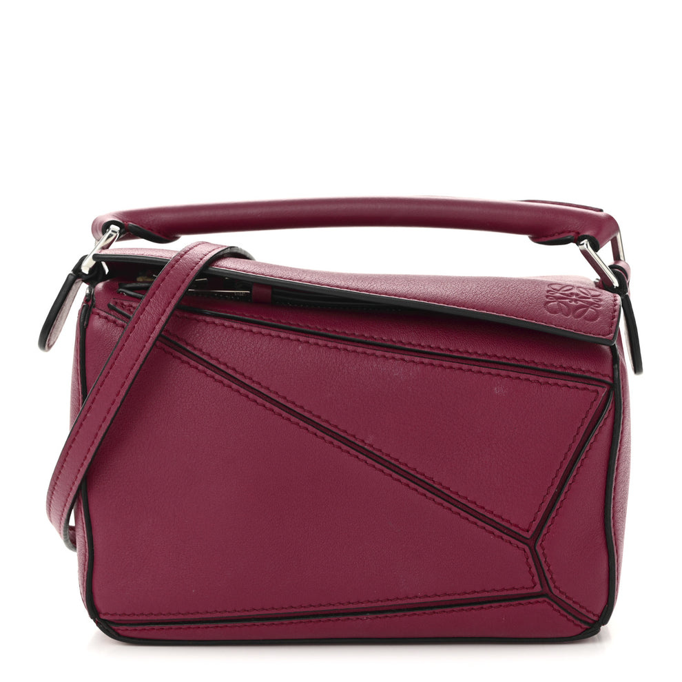 Calfskin Mini Puzzle Bag Raspberry